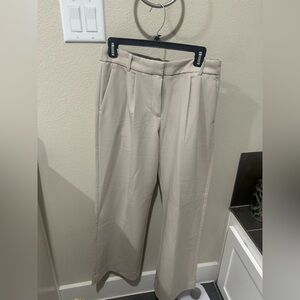 Abercrombie & Fitch Tan Wide Leg Trousers 2 pairs, tan and cream